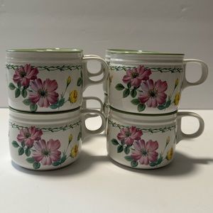 Garden Bloom Ceramic Coffee Mugs by Studio Nova Set of 8